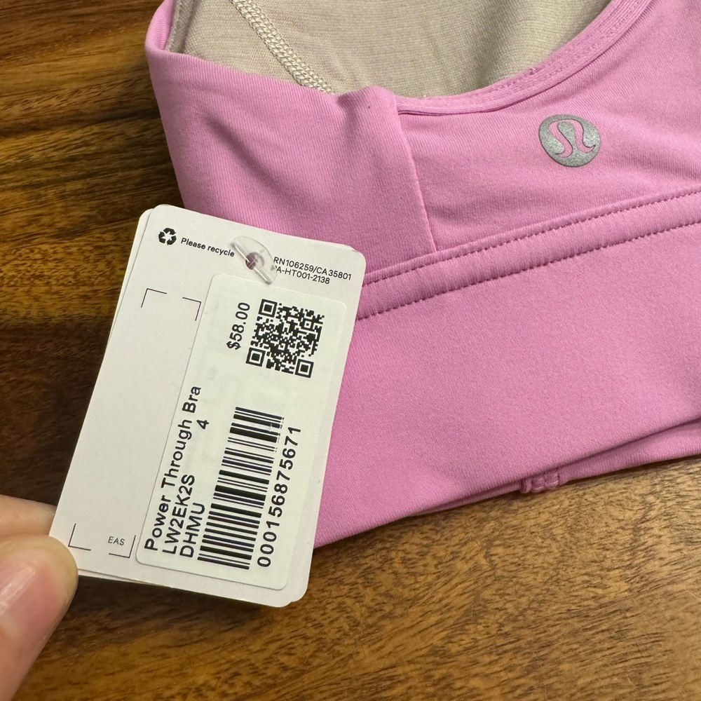 Lululemon Pink Racerback Sports Bra Intimates - Picture 3 of 3